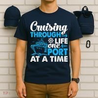 Cruising Through Life One Port at a Time Funny Cruise T-Shirt thumb 6