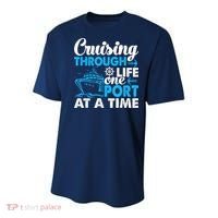 Cruising Through Life One Port at a Time Funny Cruise Youth Performance Sprint T-Shirt thumb 0