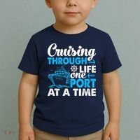 Cruising Through Life One Port at a Time Funny Cruise Toddler T-Shirt thumb 2