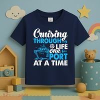 Cruising Through Life One Port at a Time Funny Cruise Toddler T-Shirt thumb 3