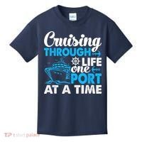 Cruising Through Life One Port at a Time Funny Cruise Kids T-Shirt thumb 0