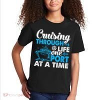 Cruising Through Life One Port at a Time Funny Cruise Kids T-Shirt thumb 2
