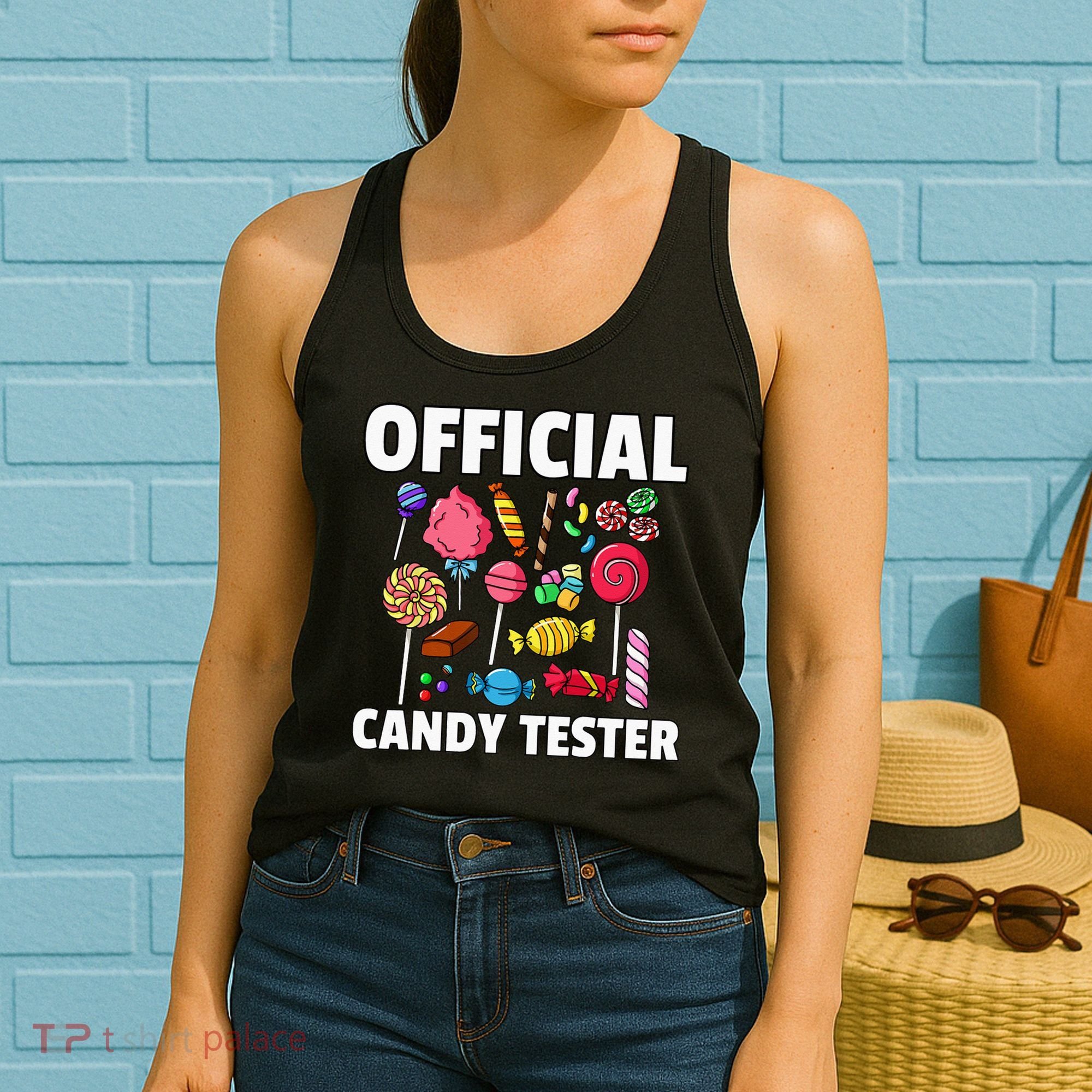 Candy Tester Lollipop Sweets Gift Halloween Kids Women's Tank Top