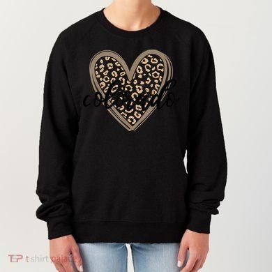 Colorado Tee Leopard Print Heart Graphic Women's Sweatshirt