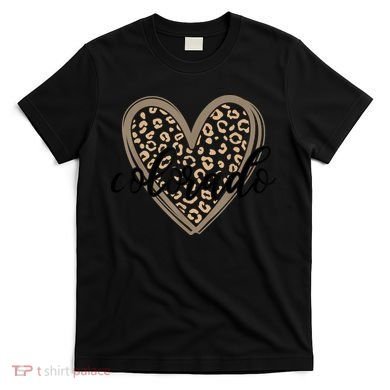 Colorado Tee Leopard Print Heart Graphic T-Shirt