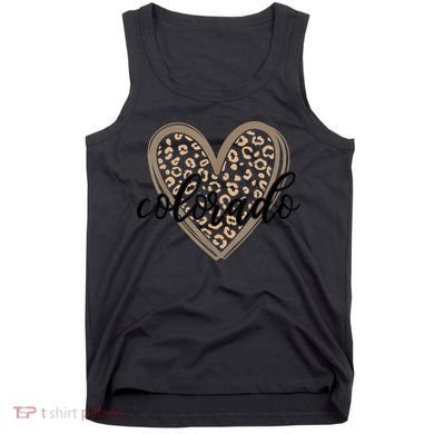 Colorado Tee Leopard Print Heart Graphic Tank Top