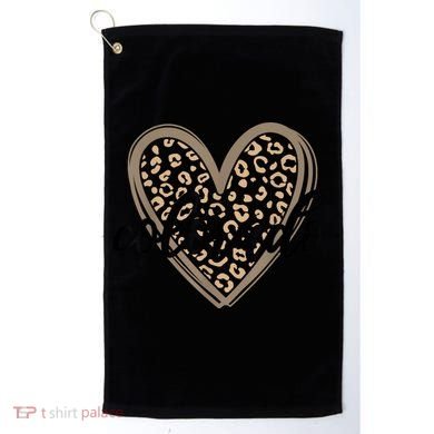 Colorado Tee Leopard Print Heart Graphic Golf Towel