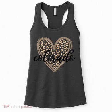 Colorado Tee Leopard Print Heart Graphic Women's Tank Top