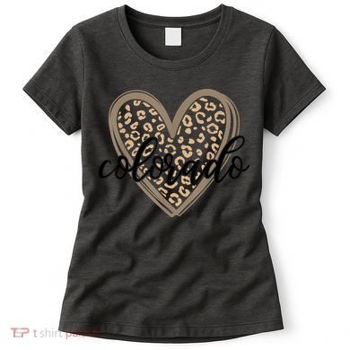 Colorado Tee Leopard Print Heart Graphic Women's T-Shirt