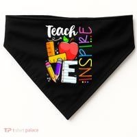 Cute Teach Love And Inspire Teacher USA-Made Doggie Bandana thumb 0