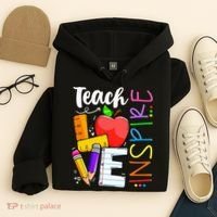 Cute Teach Love And Inspire Teacher Hoodie thumb 4