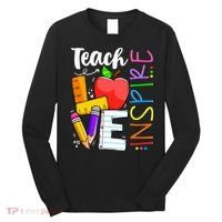 Cute Teach Love And Inspire Teacher Long Sleeve Shirt thumb 0