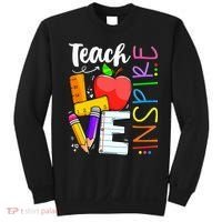 Cute Teach Love And Inspire Teacher Sweatshirt thumb 0