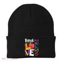 Cute Teach Love And Inspire Teacher Beanie thumb 0