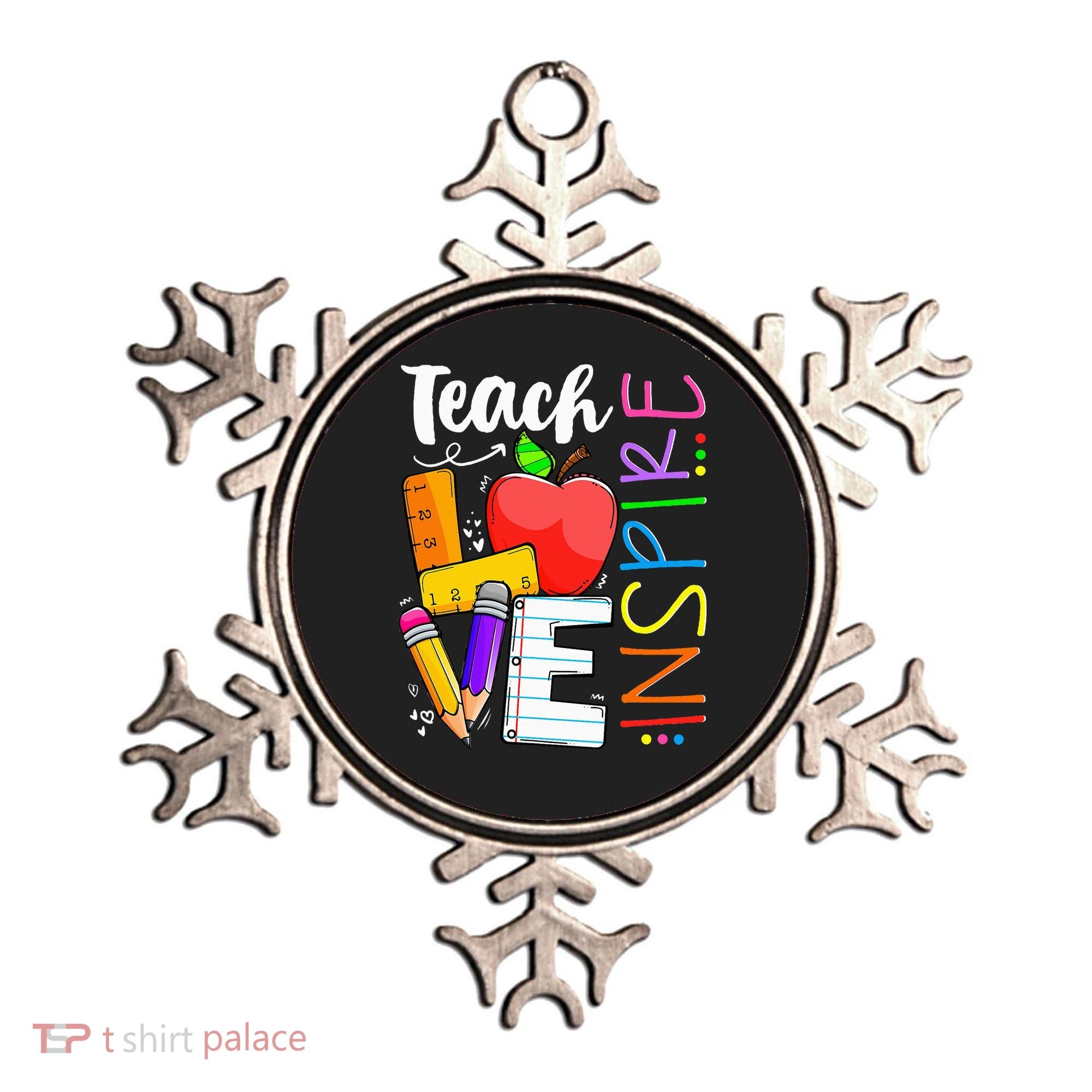 Cute Teach Love And Inspire Teacher Ornament