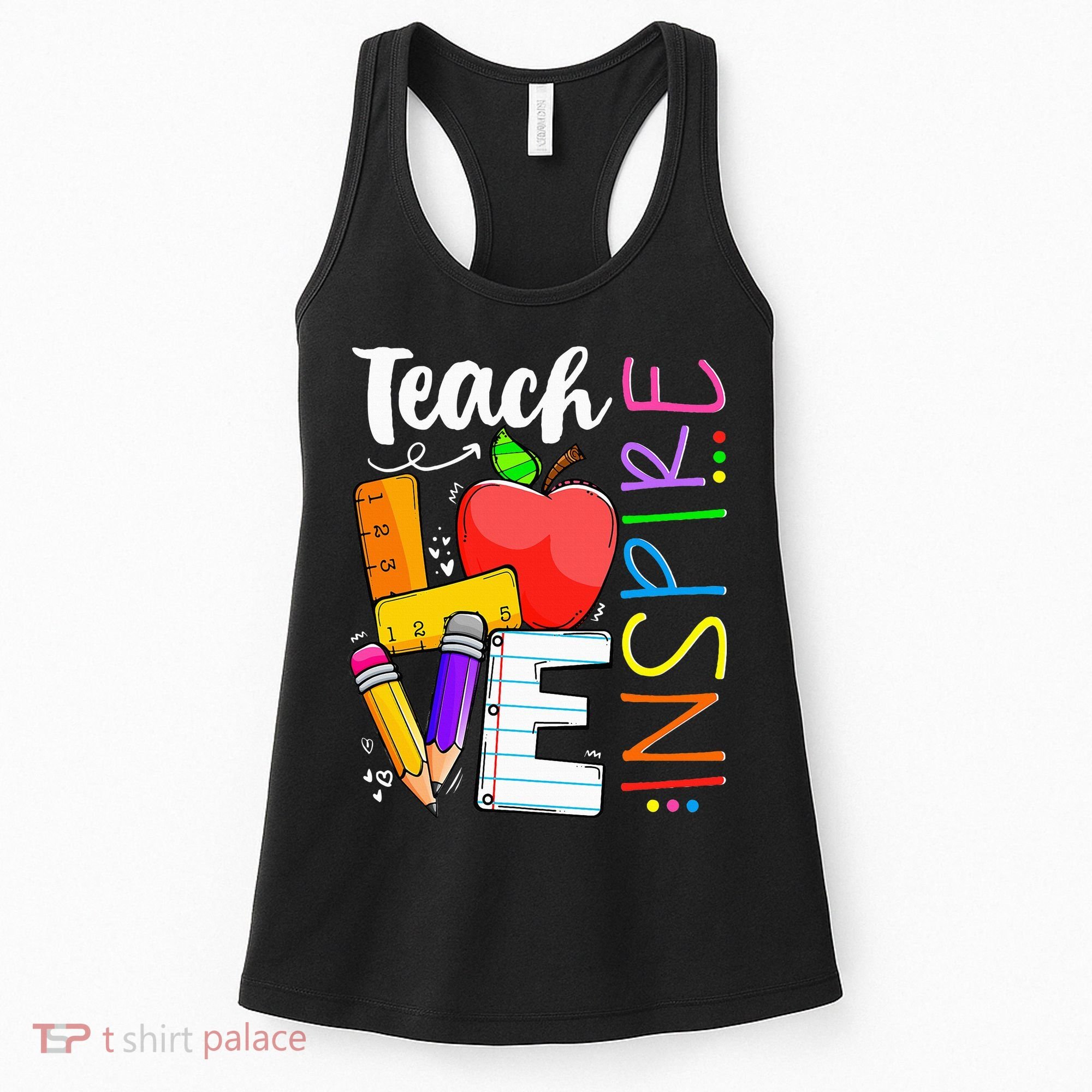 Cute Teach Love And Inspire Teacher Women's Tank Top