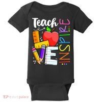 Cute Teach Love And Inspire Teacher Baby Bodysuit thumb 0