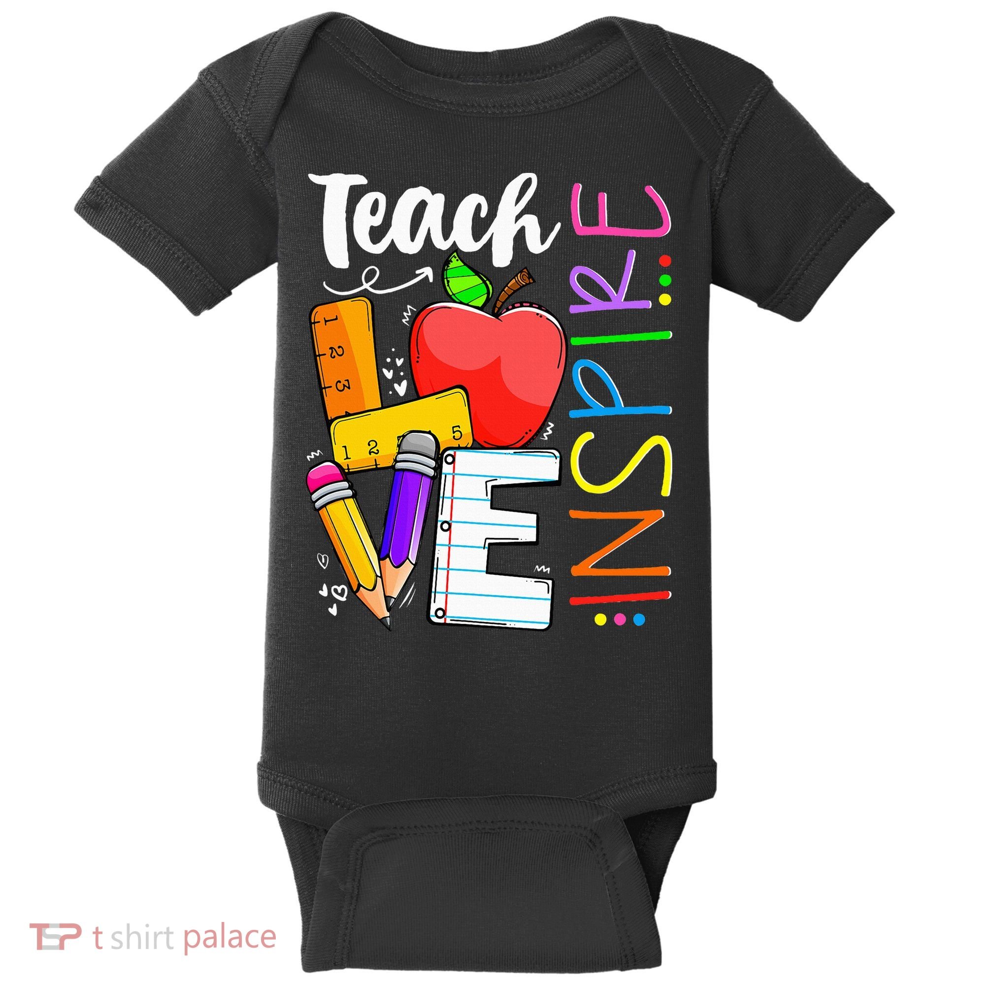 Cute Teach Love And Inspire Teacher Baby Bodysuit