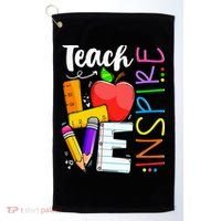 Cute Teach Love And Inspire Teacher Golf Towel thumb 0