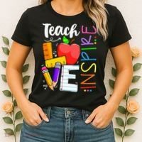 Cute Teach Love And Inspire Teacher Women's T-Shirt thumb 2