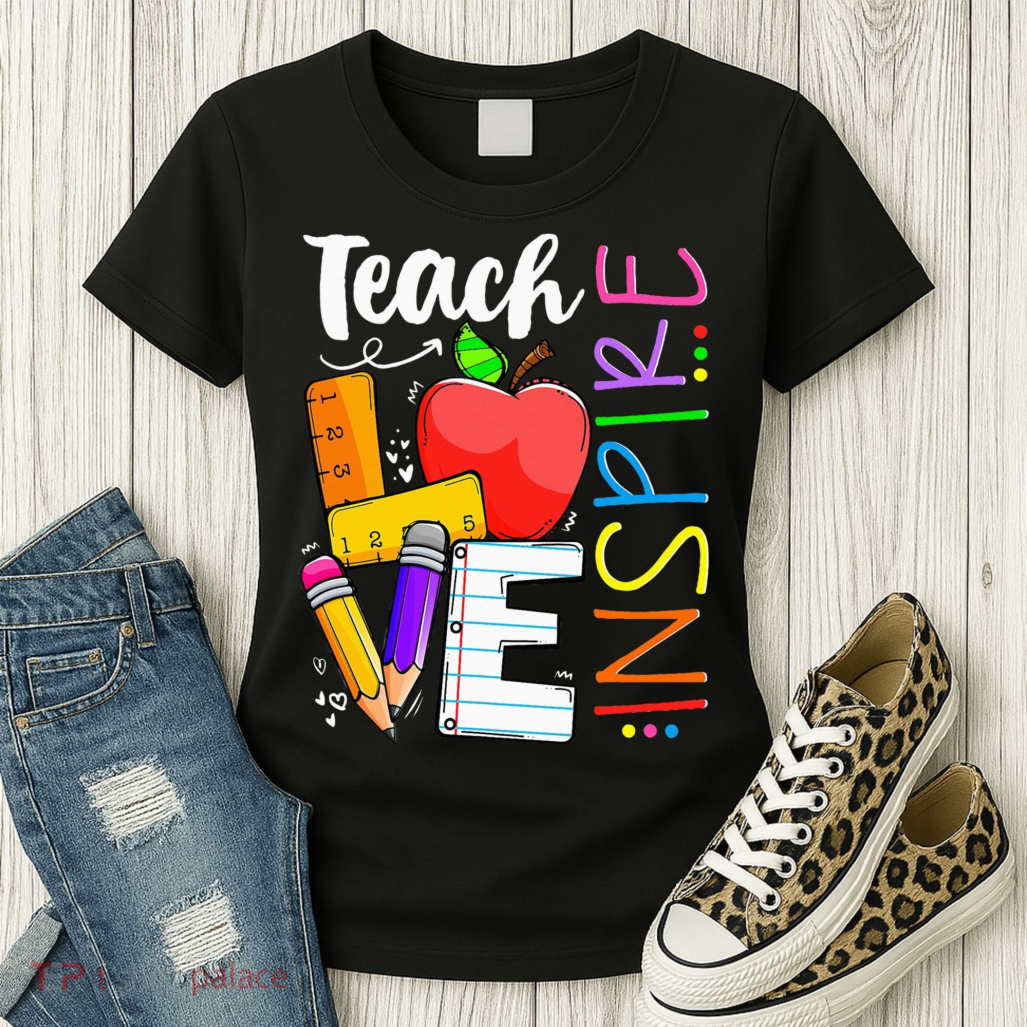 Cute Teach Love And Inspire Teacher Women's T-Shirt