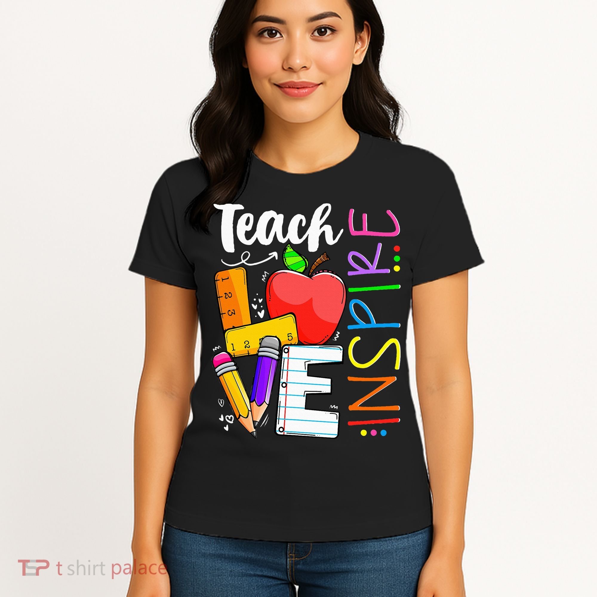 Cute Teach Love And Inspire Teacher Women's T-Shirt