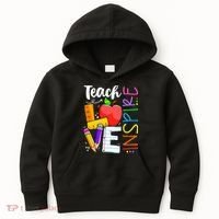 Cute Teach Love And Inspire Teacher Kids Hoodie thumb 0