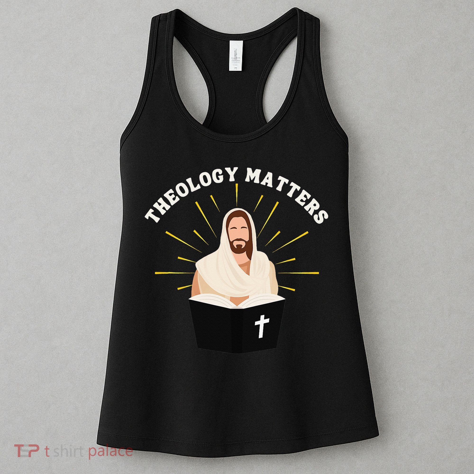 Cute Theology Matters Christian Retro Jesus Bible For Women Women's Tank Top