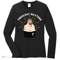 Cute Theology Matters Christian Retro Jesus Bible For Women Women's Long Sleeve Shirt thumb 0