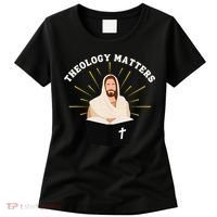 Cute Theology Matters Christian Retro Jesus Bible For Women Women's T-Shirt thumb 0