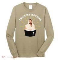 Cute Theology Matters Christian Retro Jesus Bible For Women Long Sleeve Shirt thumb 0