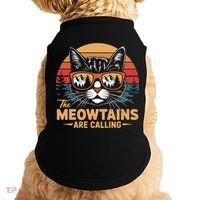 Cat The Meowtains Are Calling Ski Lover Winter Vacation  Doggie Tank thumb 0