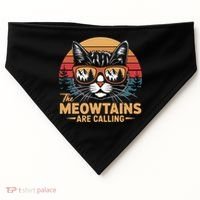 Cat The Meowtains Are Calling Ski Lover Winter Vacation  USA-Made Doggie Bandana thumb 0