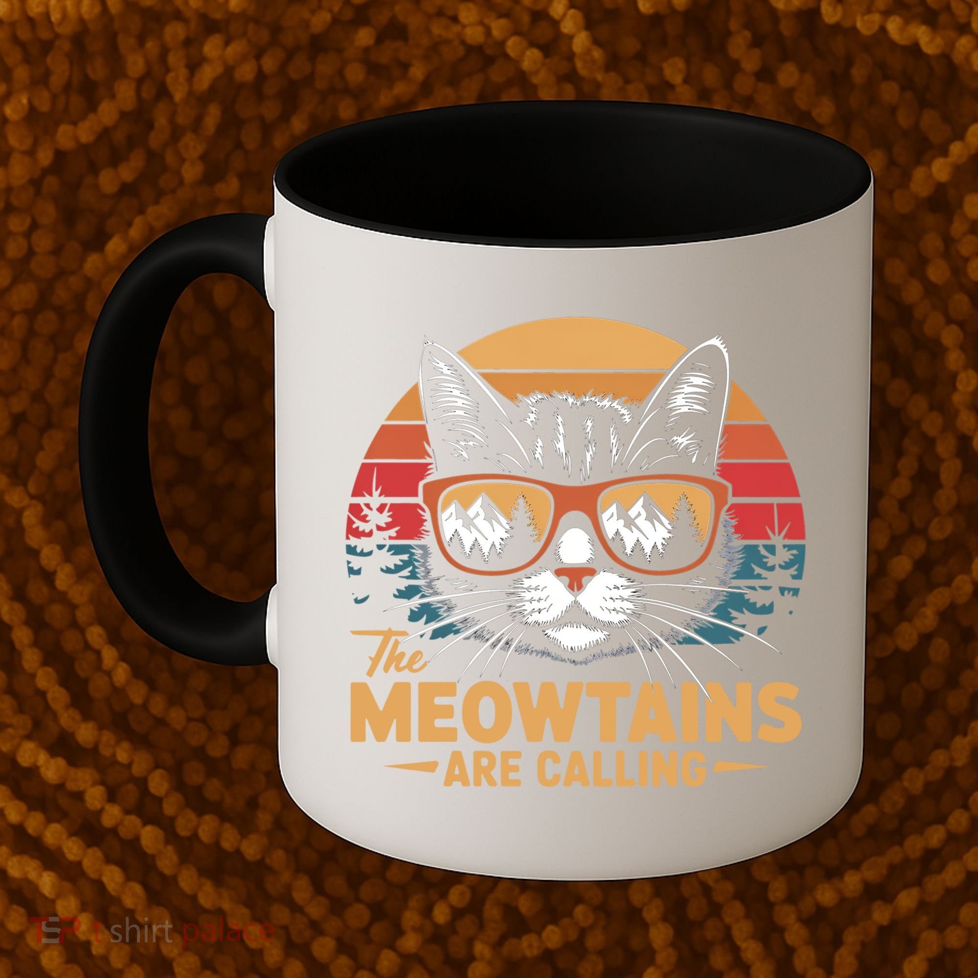 Cat The Meowtains Are Calling Ski Lover Winter Vacation  Coffee Mug