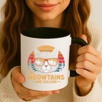 Cat The Meowtains Are Calling Ski Lover Winter Vacation  Coffee Mug thumb 3