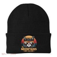Cat The Meowtains Are Calling Ski Lover Winter Vacation  Beanie thumb 0