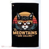 Cat The Meowtains Are Calling Ski Lover Winter Vacation  Golf Towel thumb 0