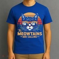 Cat The Meowtains Are Calling Ski Lover Winter Vacation  T-Shirt thumb 3