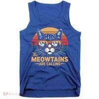Cat The Meowtains Are Calling Ski Lover Winter Vacation  Tank Top thumb 0