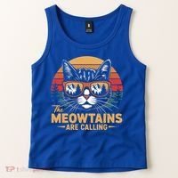 Cat The Meowtains Are Calling Ski Lover Winter Vacation  Tank Top thumb 2