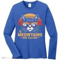 Cat The Meowtains Are Calling Ski Lover Winter Vacation  Women's Long Sleeve Shirt thumb 0