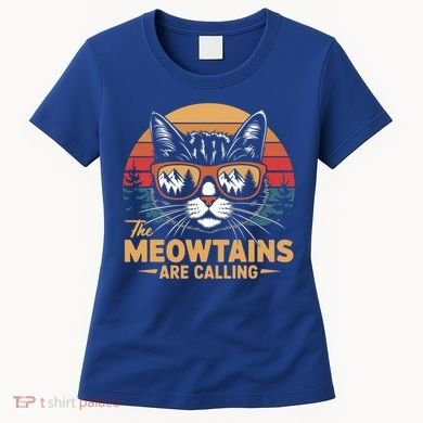 Cat The Meowtains Are Calling Ski Lover Winter Vacation  Women's T-Shirt