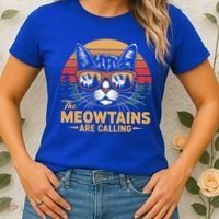 Cat The Meowtains Are Calling Ski Lover Winter Vacation  Women's T-Shirt thumb 2