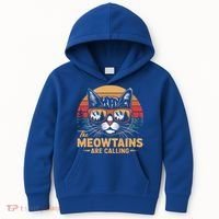 Cat The Meowtains Are Calling Ski Lover Winter Vacation  Kids Hoodie thumb 0