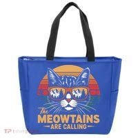 Cat The Meowtains Are Calling Ski Lover Winter Vacation  Tote Bag thumb 0