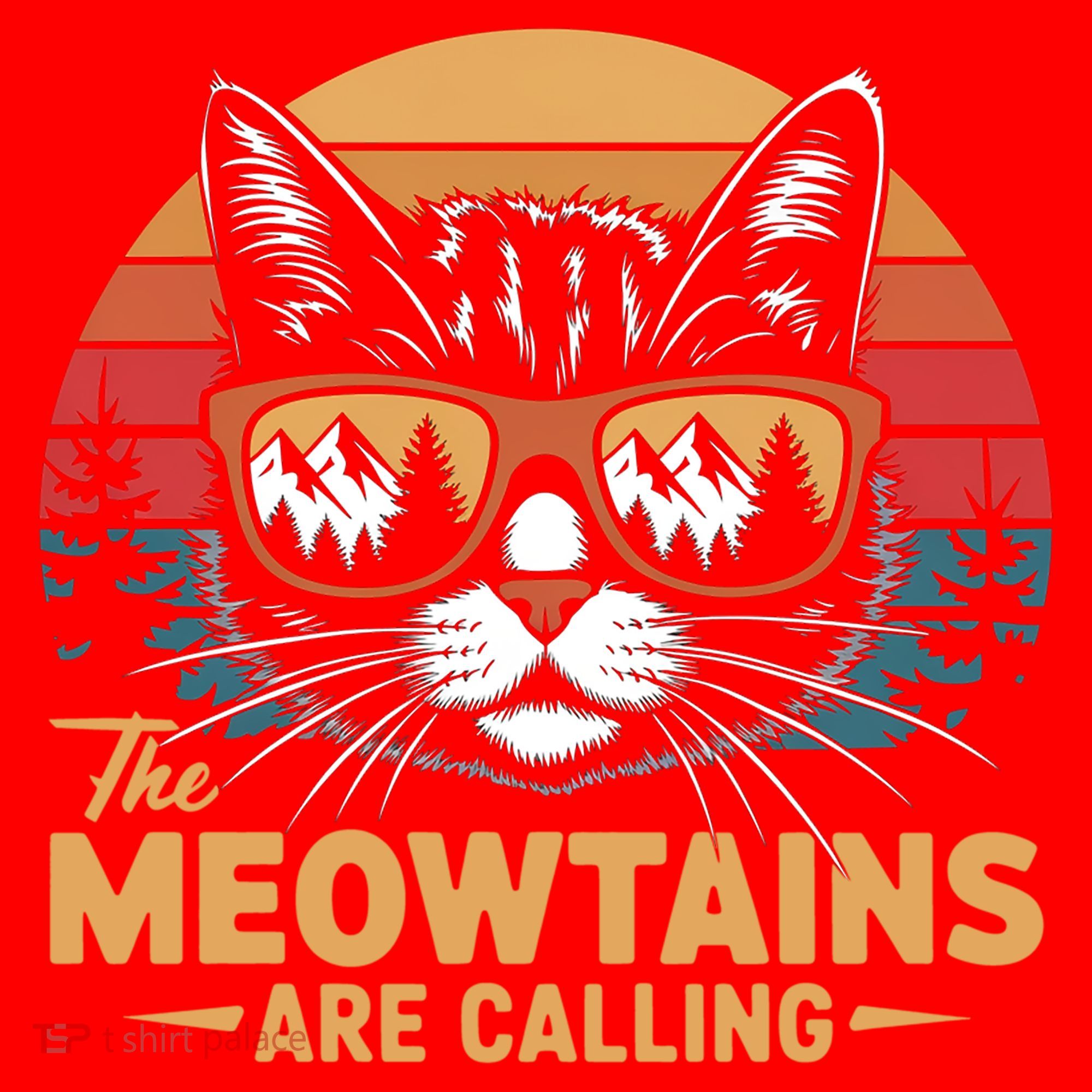 Cat The Meowtains Are Calling Ski Lover Winter Vacation  Santa Hat
