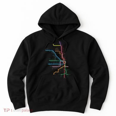 Chicago Trains Map Hoodie