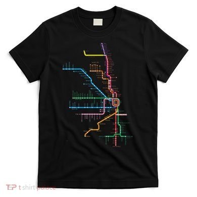 Chicago Trains Map T-Shirt