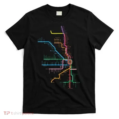Chicago Trains Map T-Shirt