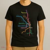 Chicago Trains Map T-Shirt thumb 3
